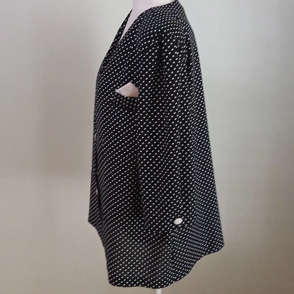 2/$15 Anne Scott Vintage Polka Dot Jacket Top - Picture 2 of 5